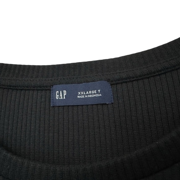 Gap Womens Puff Sleeve Ribbed Eyelet T Shirt Sz XXL Tall Black Short Sleeve NWT - Picture 7 of 7